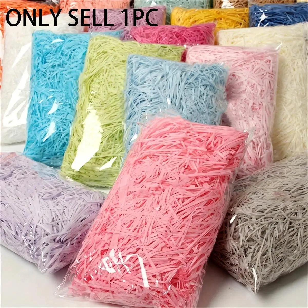 50g Crinkle Paper Shred Filler 3 Assorted Colors Recyclable Raffia Paper Shreds Gift Box Packing Confetti For DIY Crafts Party Favors Easter Holiday Basket Decorations