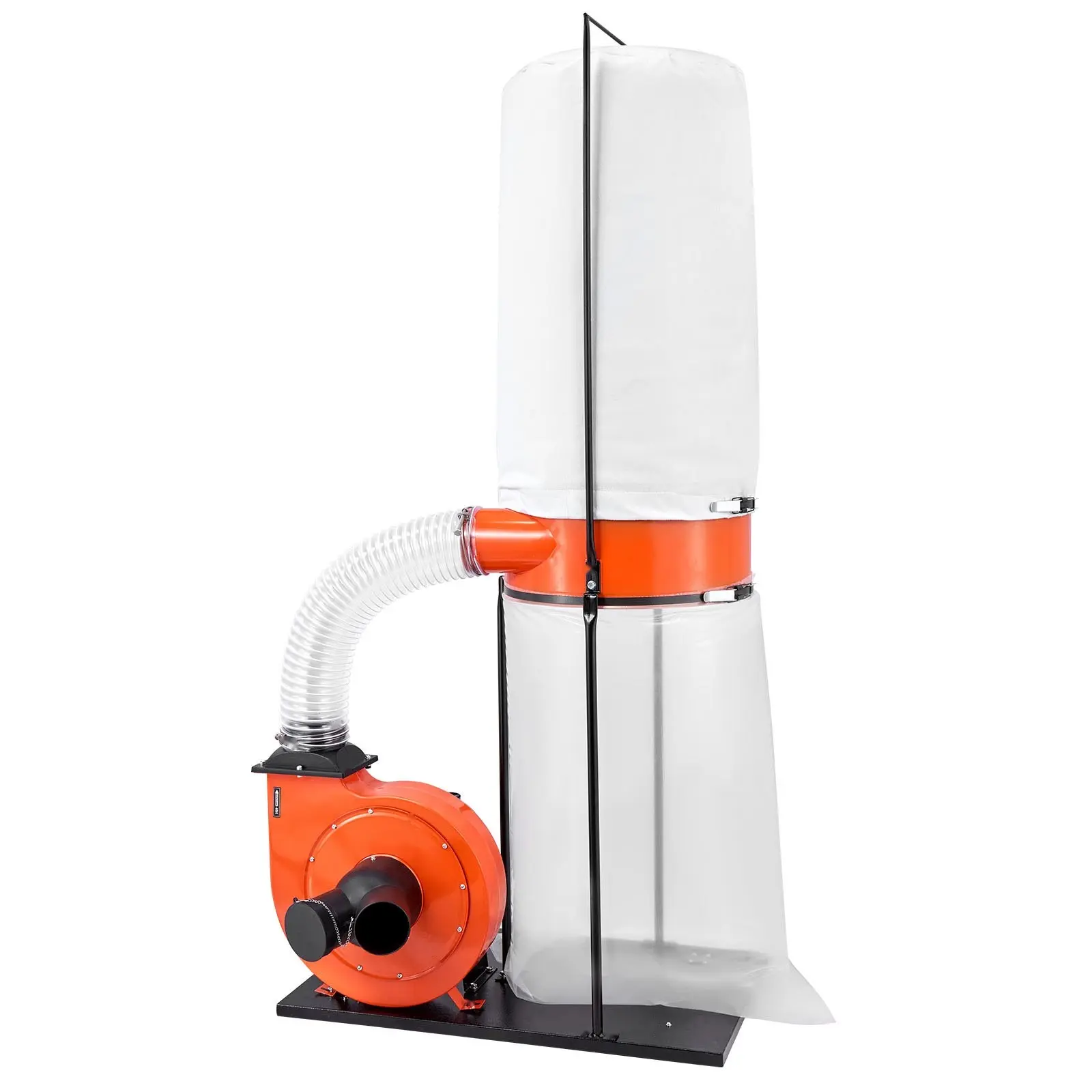 Dust Collector System, 1200 CFM Air Flow, 2.5 Micron Vortex Cone Filtration, 2.0 HP Sawdust Extraction Unit with 35-Gallon Dust Bag and 42-Gallon Filter Bag, 3400 RPM High Speed, Ideal for Wood Chips and Woodworking Shops