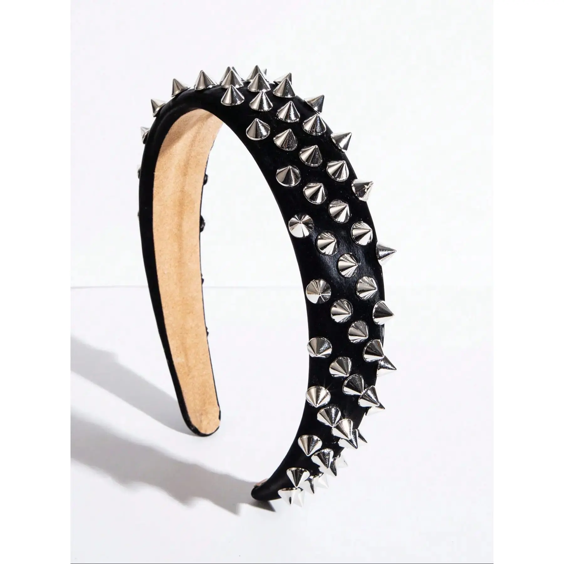 Studded Leather Punk Headband for Women, Solid Color Hair Accessory for City Street Fashion, 1 Size Fits All, Headbands For Women, One Size Fits All