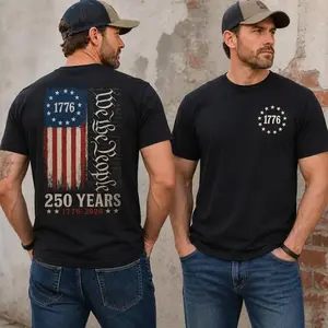 We The People Shirt, 250th Anniversary USA, 1776 To 2026 Tee, Patriotic Mens Top, Veteran Gift, 4th Of July Apparel, Trending 4th of July Day Tee, Men's Graphic Tees, Casual Outfit, Comfortable Menswear, Perfect Gift For Men, May17