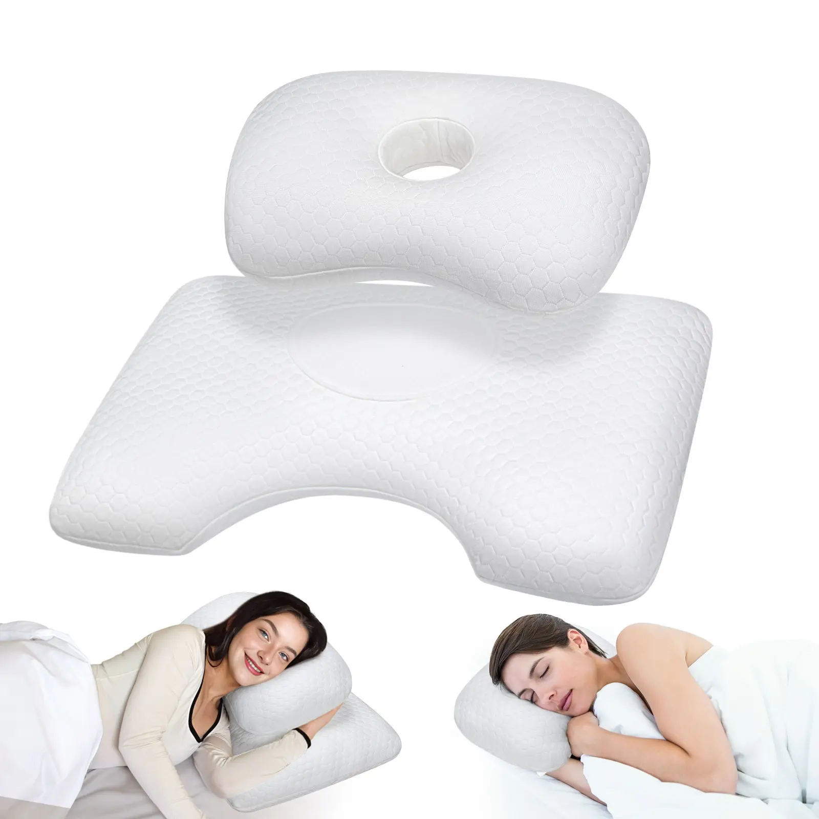 Two-In-One Pillow, Multi-Functional Neck and Back Support Pillow, Soft Skin-Friendly Fabric, Comfortable Sleeping Aid