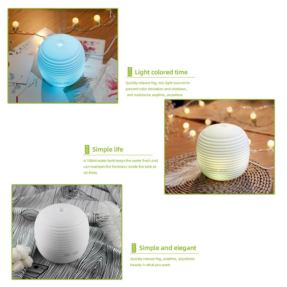 Mini Humidifier Lantern Aromatherapy Diffuser Compact Portable 7-Color LED Night Light Quiet Fog for Office Yoga Car Bedroom Home Decoration