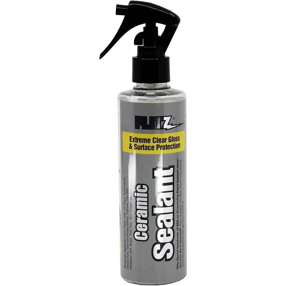Automotive Ceramic Sealant - 8 oz Bottle, Manufacturer Warranted Ceramic Coating for Paint, Wheels, Glass - 12 Months Protection, Durable Barrier, Long-Lasting Shield, Water Repellent, Polishing (1 Pack)