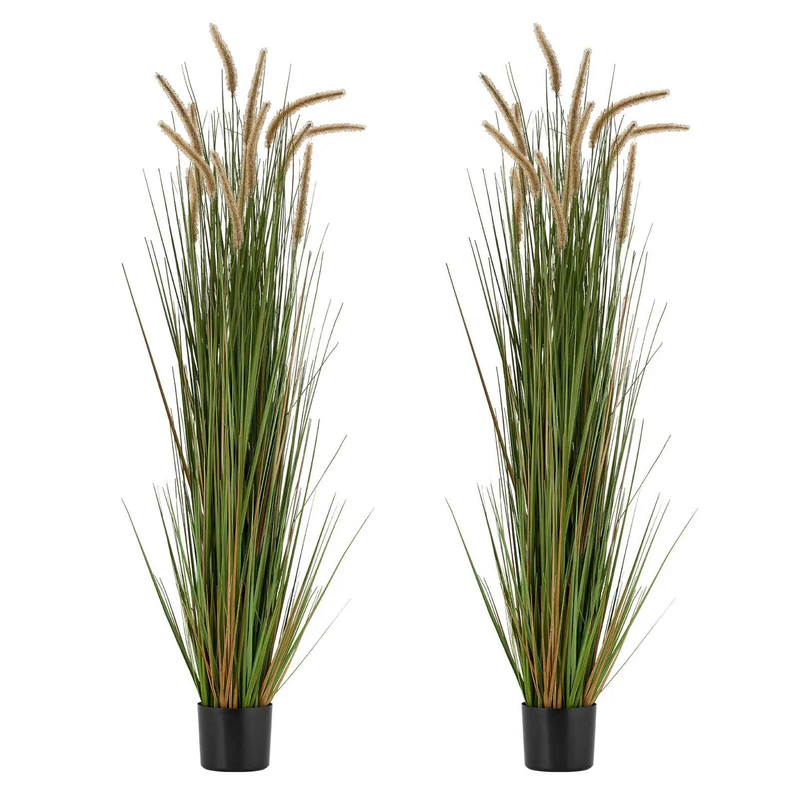 VEVOR Artificial Grass Plant, 2 Pack 59 inch Horsetail Reed Grass in Pot, Premium PVC Faux Fake Greenery Shrubs Plant for Indoor Outdoor House Home Garden Office Room Dcor, Housewarming, Green