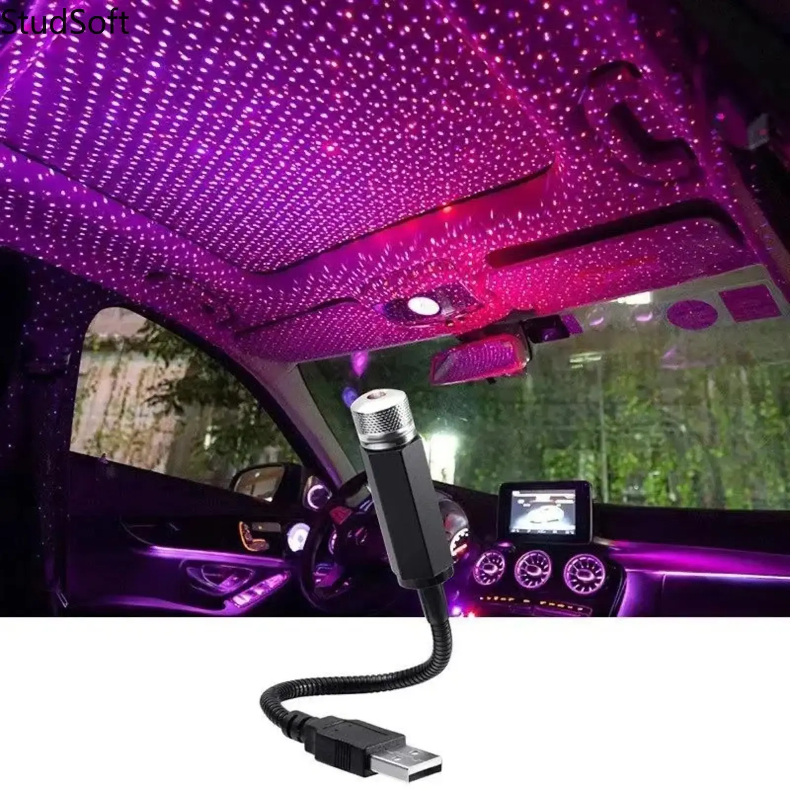USB Starry Sky Projector, Adjustable LED Laser for Car and Room Ambient Lighting, 360-Degree Romantic Galaxy Ceiling Decor - Great Gift Idea