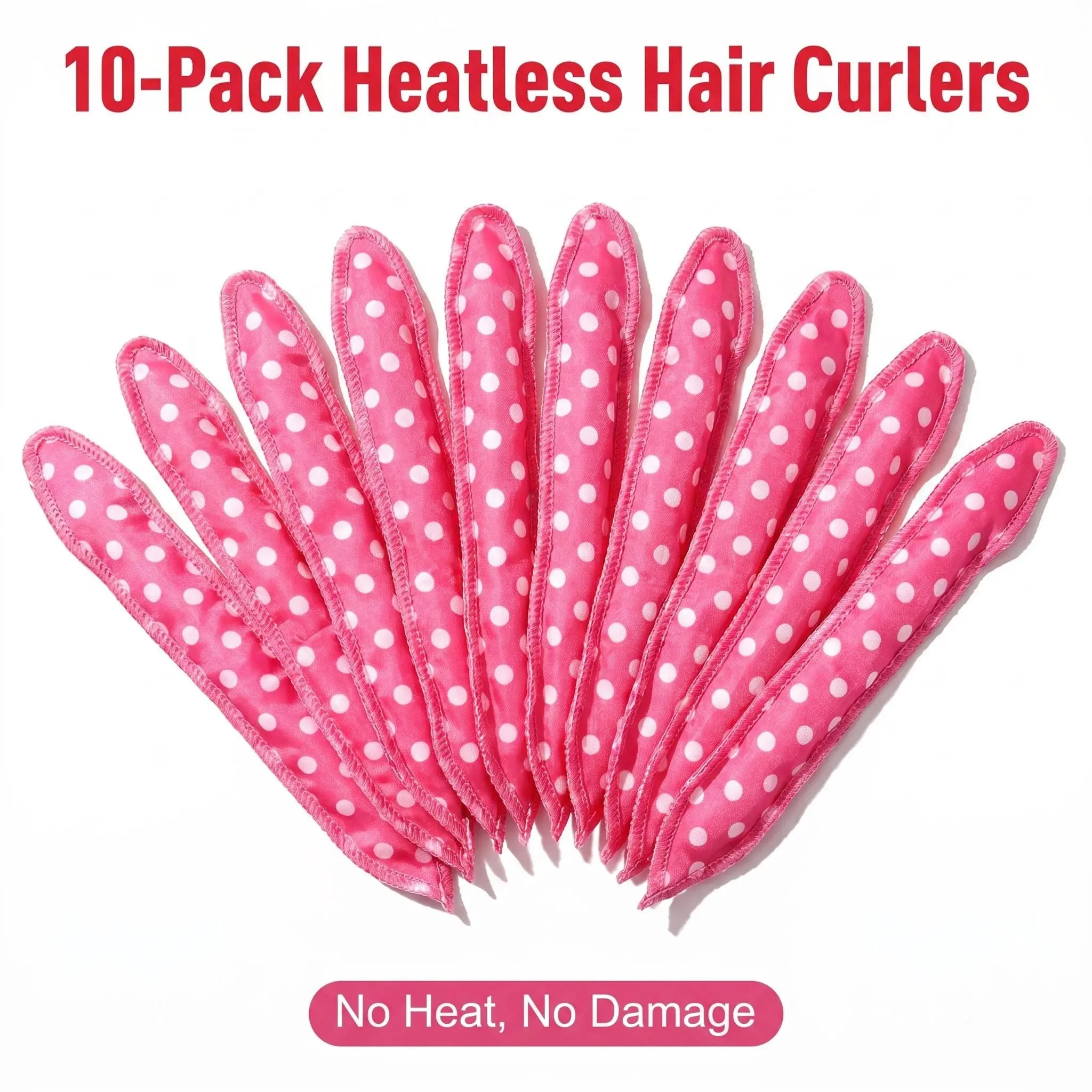 1 Scrunchie 10Pcs Heatless Hair Roller Pack for Women Soft Sponge No Heat Curls Overnight Wave Maker Hair Styling Tools Summer Clearance