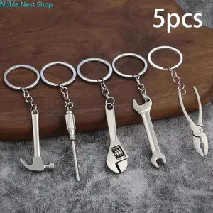 5 Pack Mini Multifunctional Metal Tool Keychain Pendants, Practical Novelty Fashion Accessory, Unisex Pocket Charm Perfect as Birthday and Holiday Gifts for Men & Women