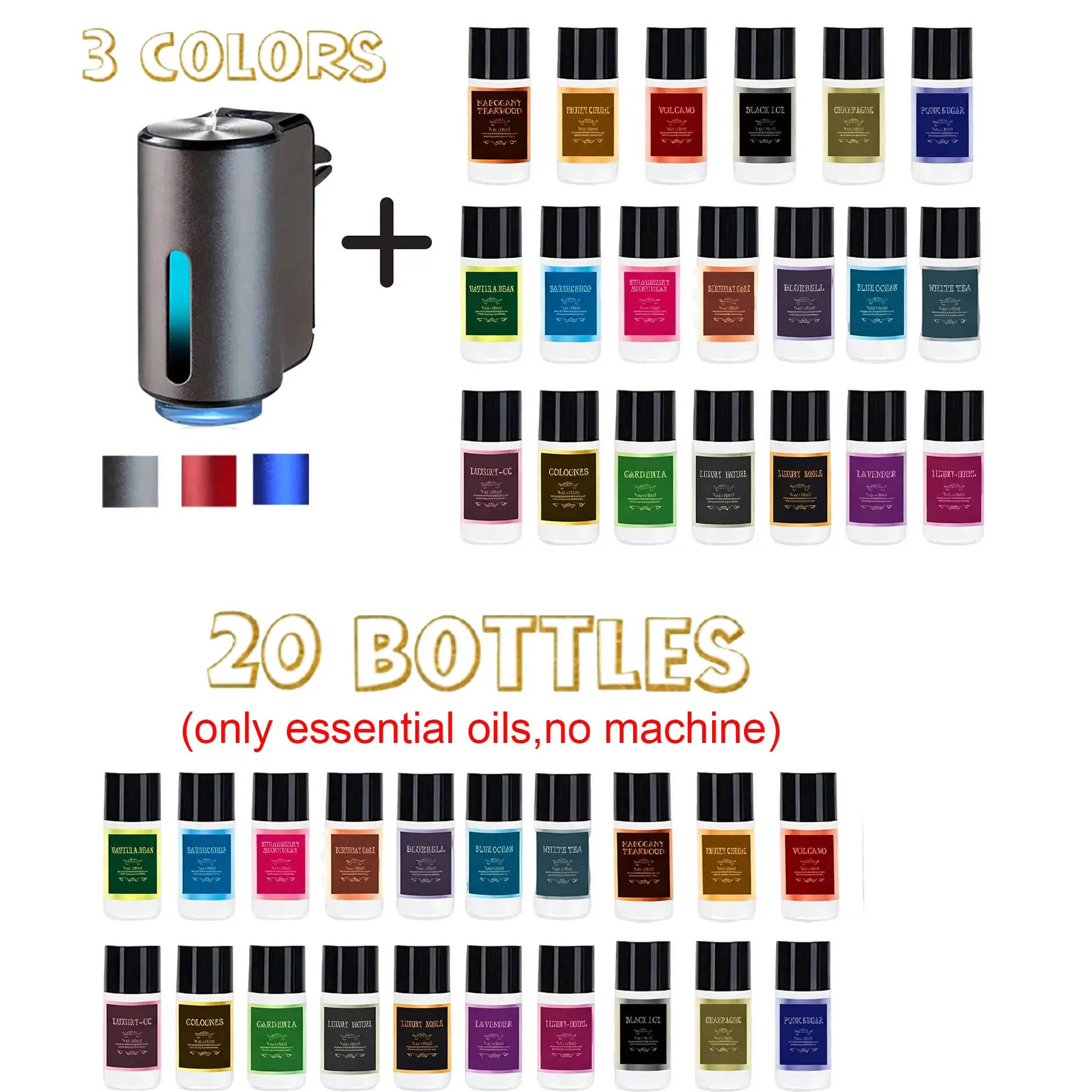 Smart Car Aroma Diffuser, 1-Count USB-Rechargeable Car Air Freshener with Essential Oil, Vanilla Scented, Car Fragrance, Car Air Freshener Machine, Car Diffusers for Essential Oils, Car Interior Decorative Accessory