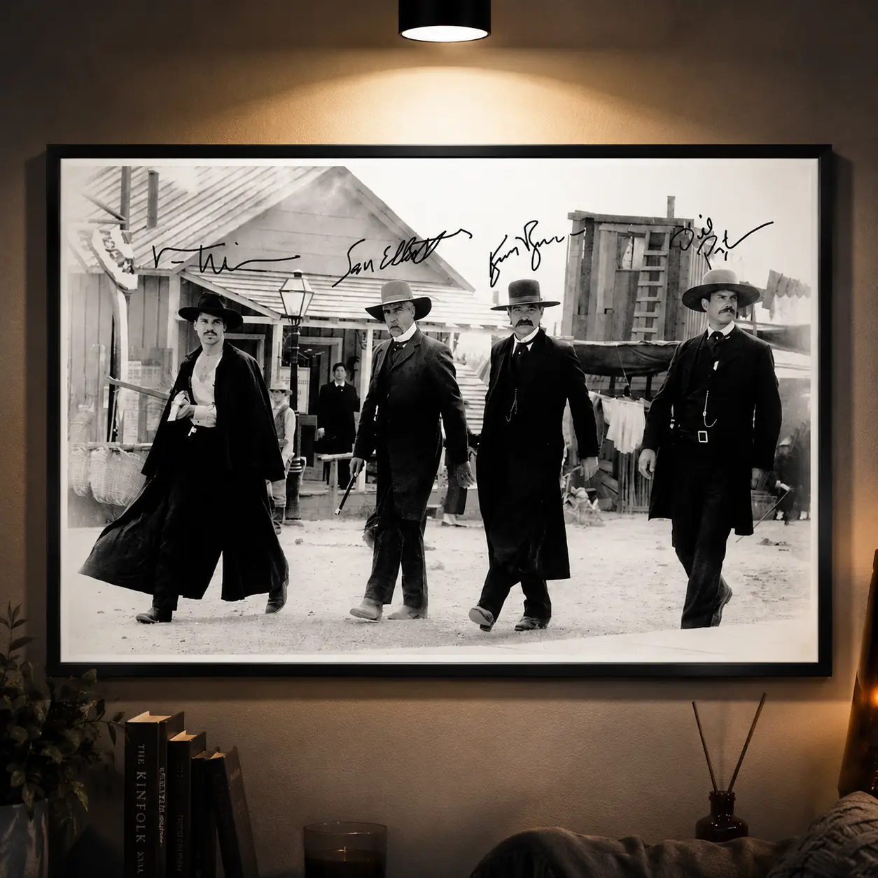 Tombstone Movie Canvas Poster Print, Wyatt Earp Doc Holliday Western Wall Art, Vintage Cowboy Decor for Man Cave, Classic Western Film Artwork, Waterproof Canvas Wall Art for Bedroom Living Room Office, Gift for Western Movie Fans Men, Home Room Decoratio