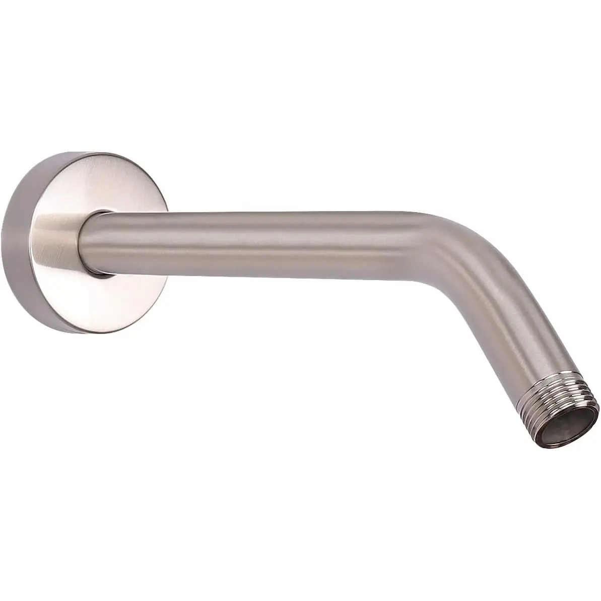 Shower Arm with Flange and Teflon Tape, Wall Mounted Shower Pipe 304 Stainless Steel Extension Arm for Fixed Shower  & Handheld (8 Inch, Brushed Nickel)