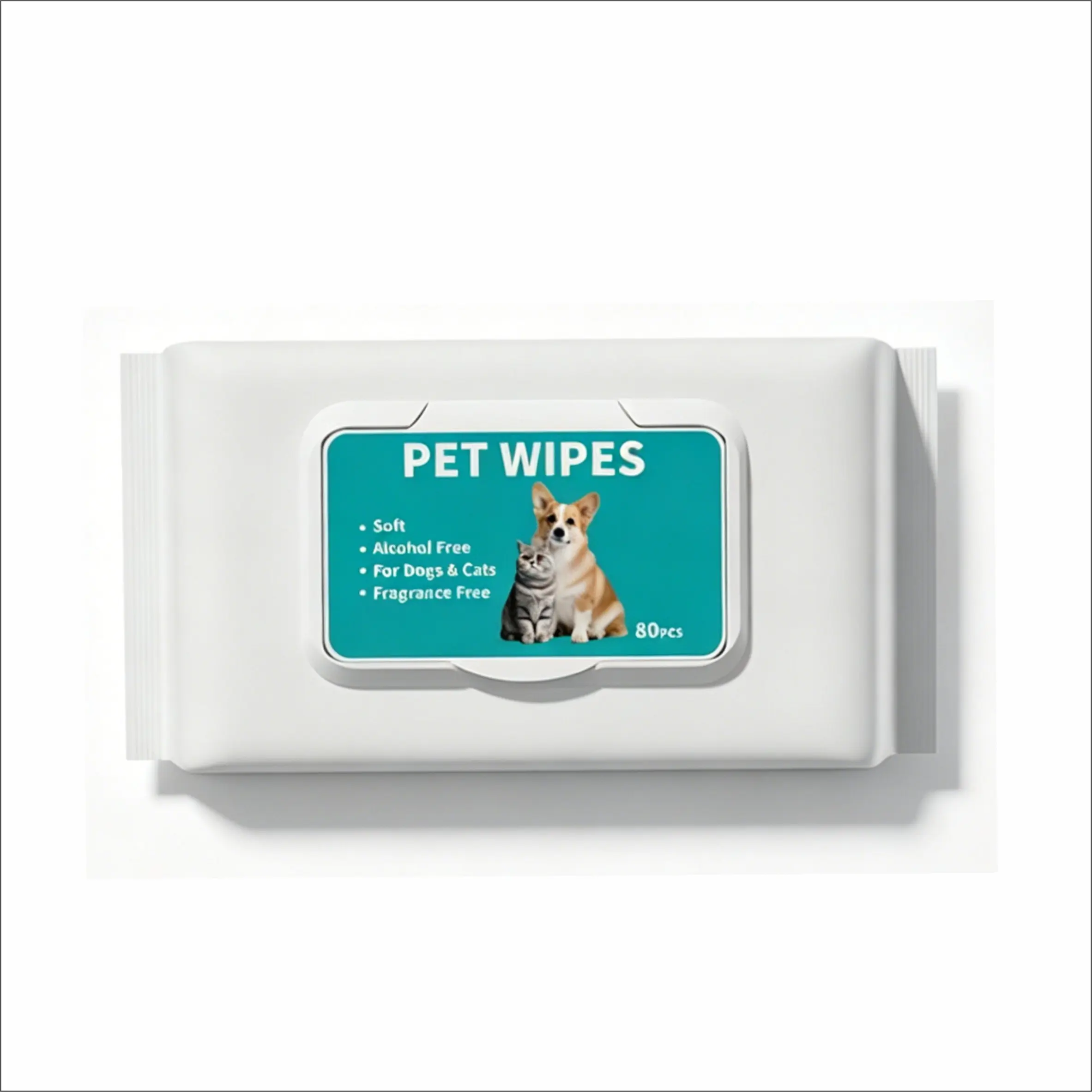 Pet Wet Wipes 80 Count, Dog Cat Special Use, Disposable Cleaning and Grooming Supplies, Odor Eliminating Paper Towels