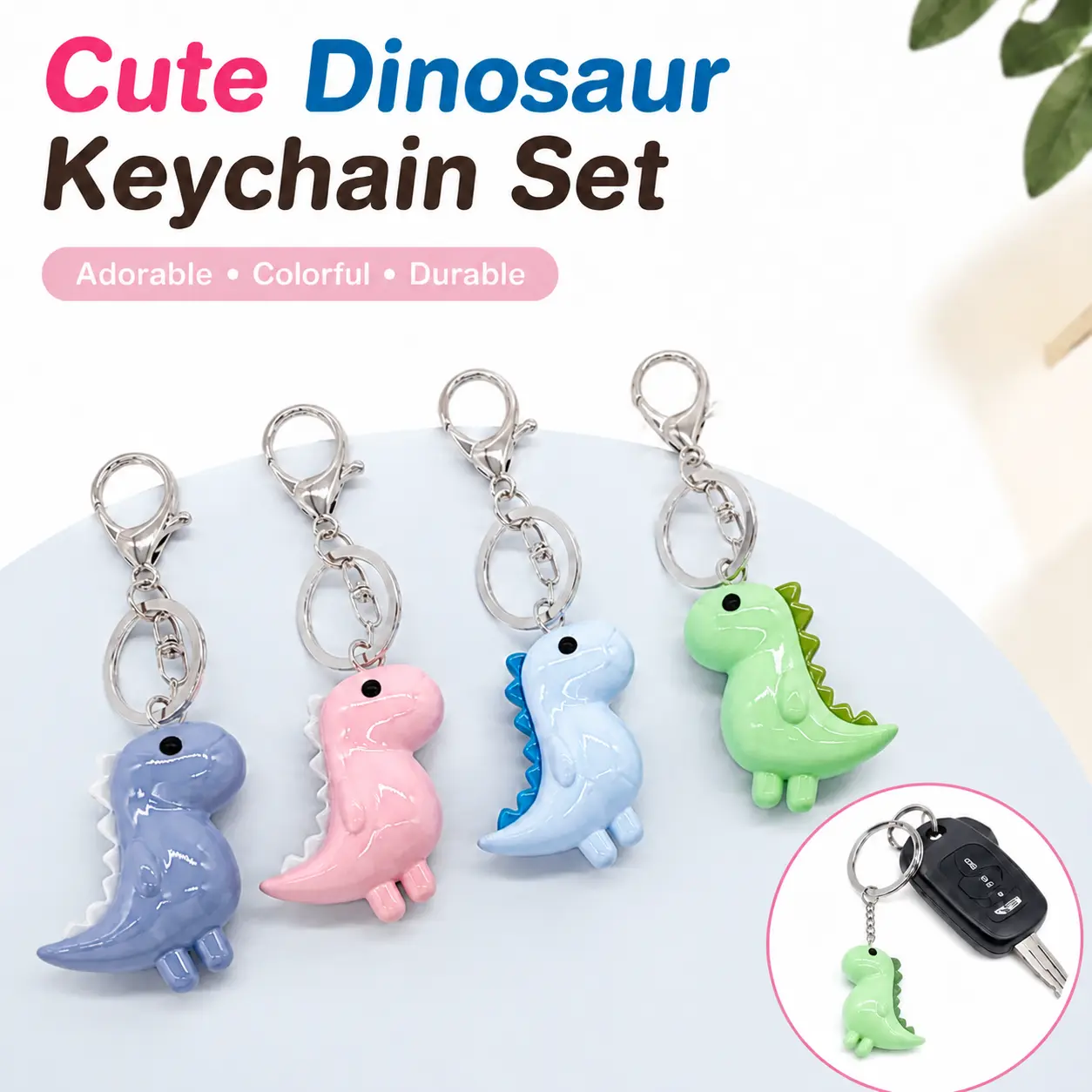 Cute Dinosaur Design Keychain, Trendy Cute Keychain, High Quality Acrylic Animal Pendant Key Ring for Men & Women, Creative Gift Idea, Car Items, Animals Keychain Decor, Keychain for Bags, DIY Acrylic Keychain, Keychains Cute-YY0