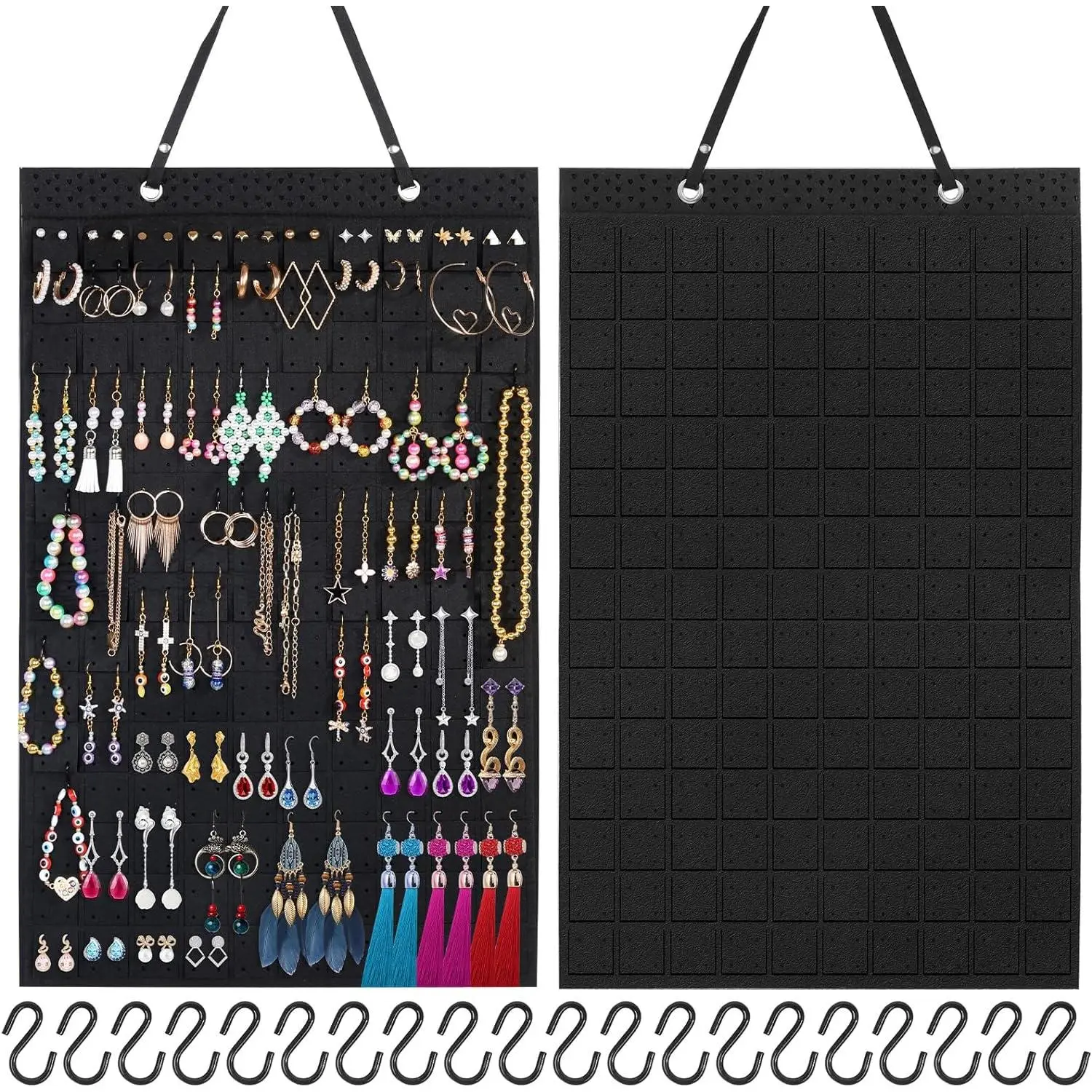Earring Holder, Large Earring Organizer with 20 count Extra Hooks for Earrings, Necklaces, Bracelets,  and Sunglasses, Wall Earring Display for , Holds Up To 300 Pairs