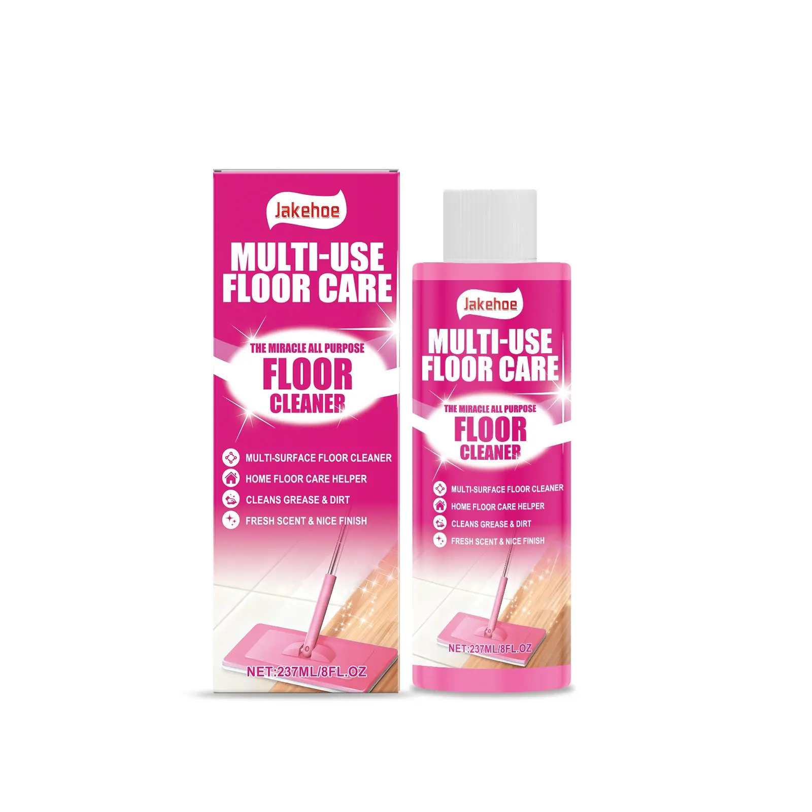 Hardwood Floor Cleaner and Polish - 1:200 Concentrated Multi-Surface Floor Cleaning Solution with Protective Wax - No Residue for Tile & Wood