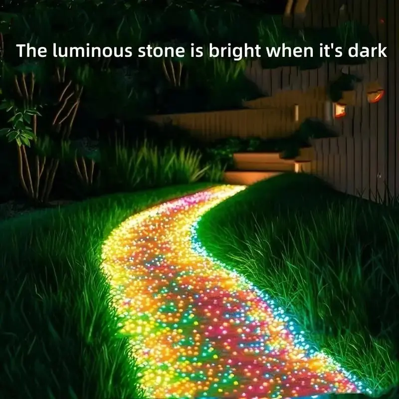 1200pcs Glow-In-The-Dark Stones, Non-Toxic Luminous Pebbles for Outdoor Garden Pathway Decor, Landscape Lighting Stones, Garden fish tank bottom sand landscape fluorescent stone, Garden Aesthetics, Garden Supplies