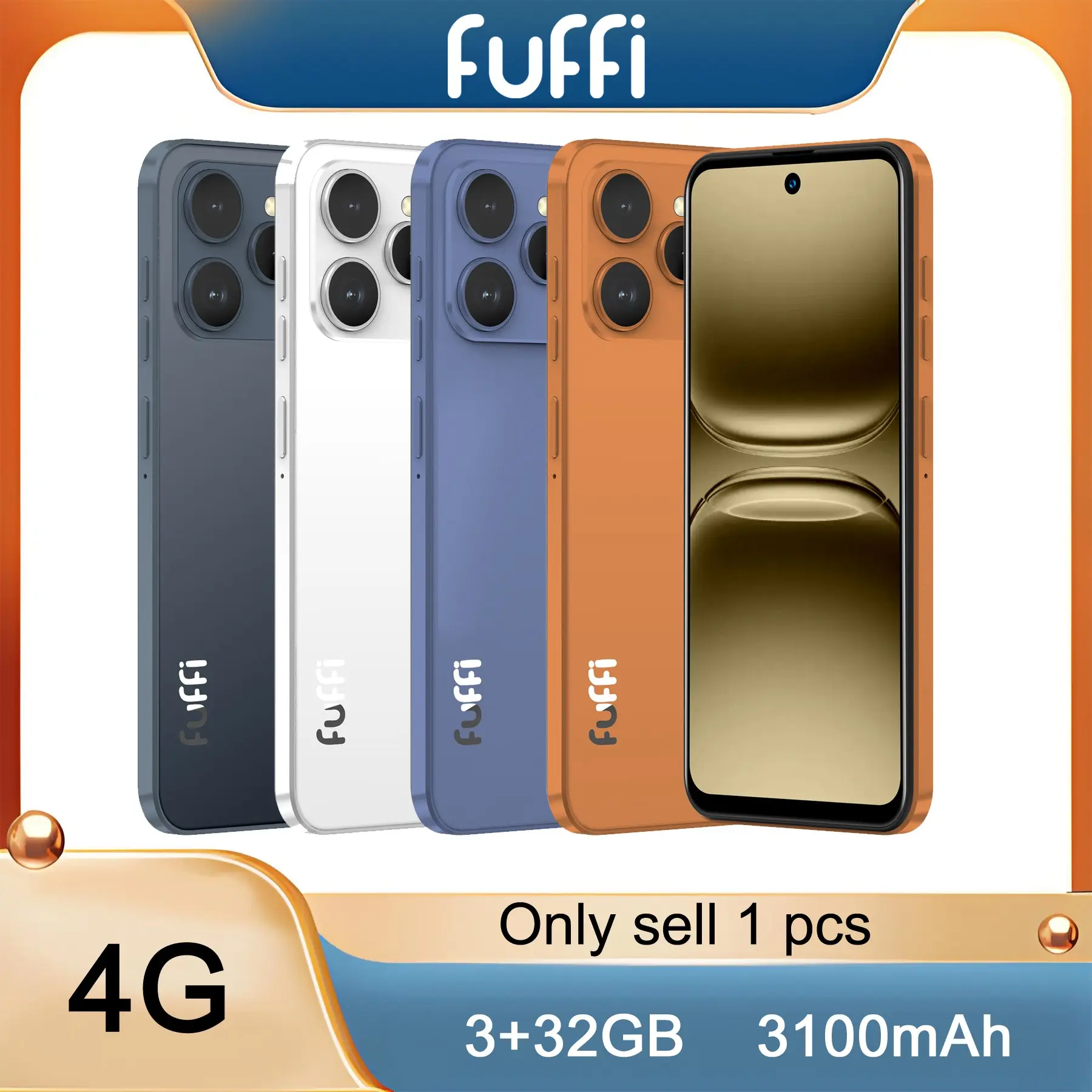 Fuffi Smartphone, Android Mobile Phones, 6.56 Inches, 3+32GB, Android 12, 3100mAh Battery, 4G Network, Dual SIM, GPS, USB PD Charging, Quad-Core Processor