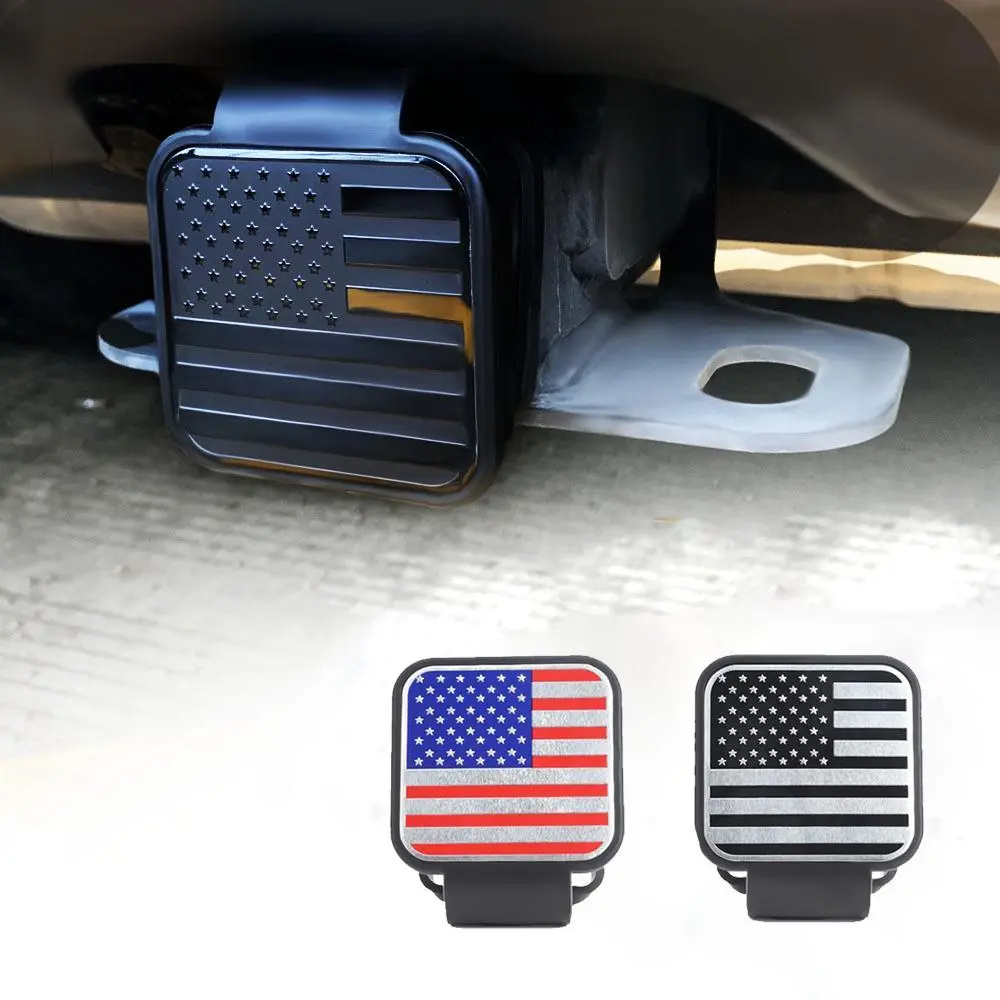 2026 New 2-Inch Soft Rubber USA Flag Trailer Hitch Cover Plug, Anti-Rattle Weatherproof Protection, Car Exterior Accessory for Trucks/SUVs