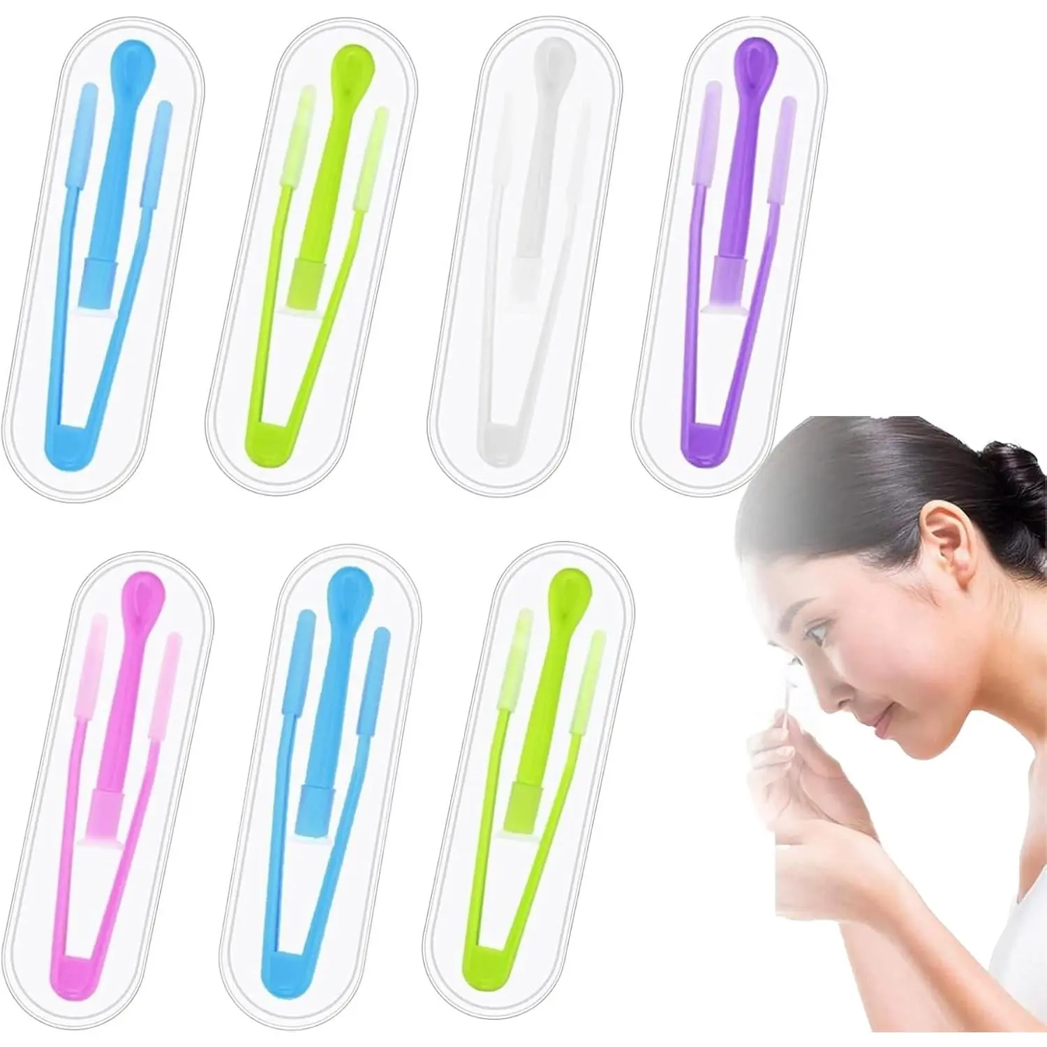 7Pcs Colorful Contact Lens Tool Case Set Remover and Inserter, Contact Applicator with Soft Tip, Suitable for Contact Lens User Tools