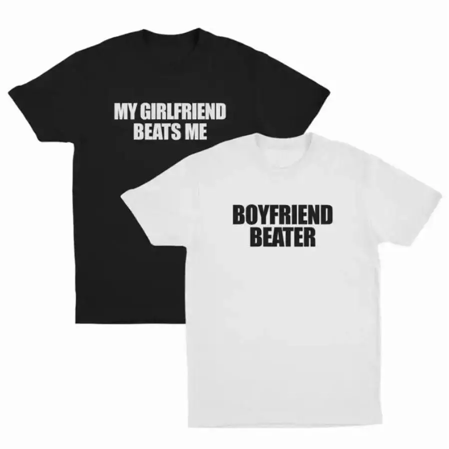 Unisex Cotton Casual Round Neck Short Sleeve Matching Couple T-Shirts, Funny Romantic Relationship Humor Apparel, Boyfriend-Girlfriend Anniversary Gift, Black, USA Shipped, Clothes