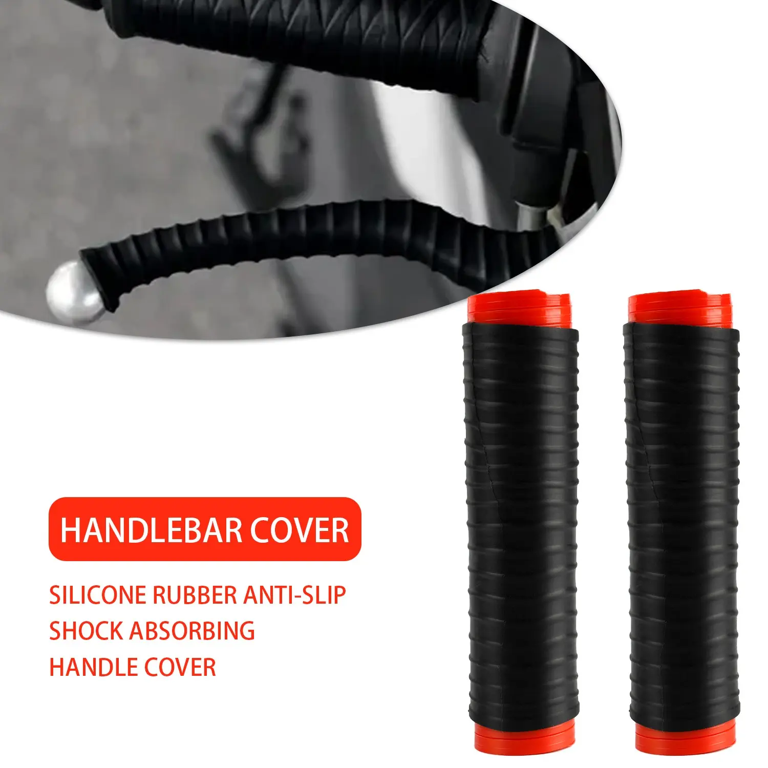 2-Pack Silicone Non-Slip Handle Grips, Clutch Brake Lever Protectors, Universal Fit for Motorcycles, Electric Bikes, Scooters, Easy Installation
