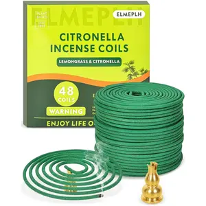 Incense Coils Outdoor Each Burns for 5-7 Hours Contains 48 coils & 2 Stands