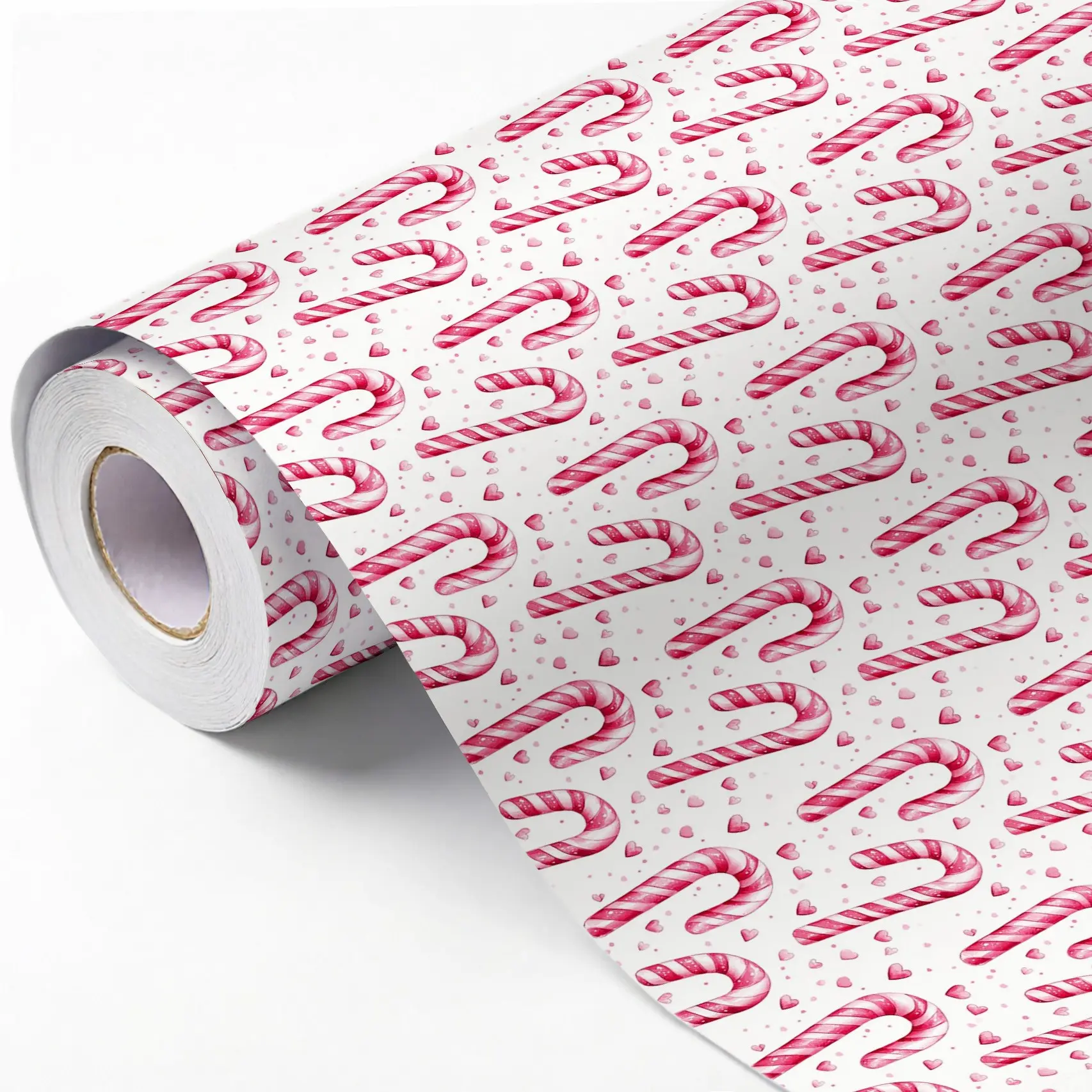 5m Candy Christmas Gift Wrapping Paper Roll, Lollipop Heart Pattern, DIY Craft Decor, Perfect for Holidays, Birthdays, Parties