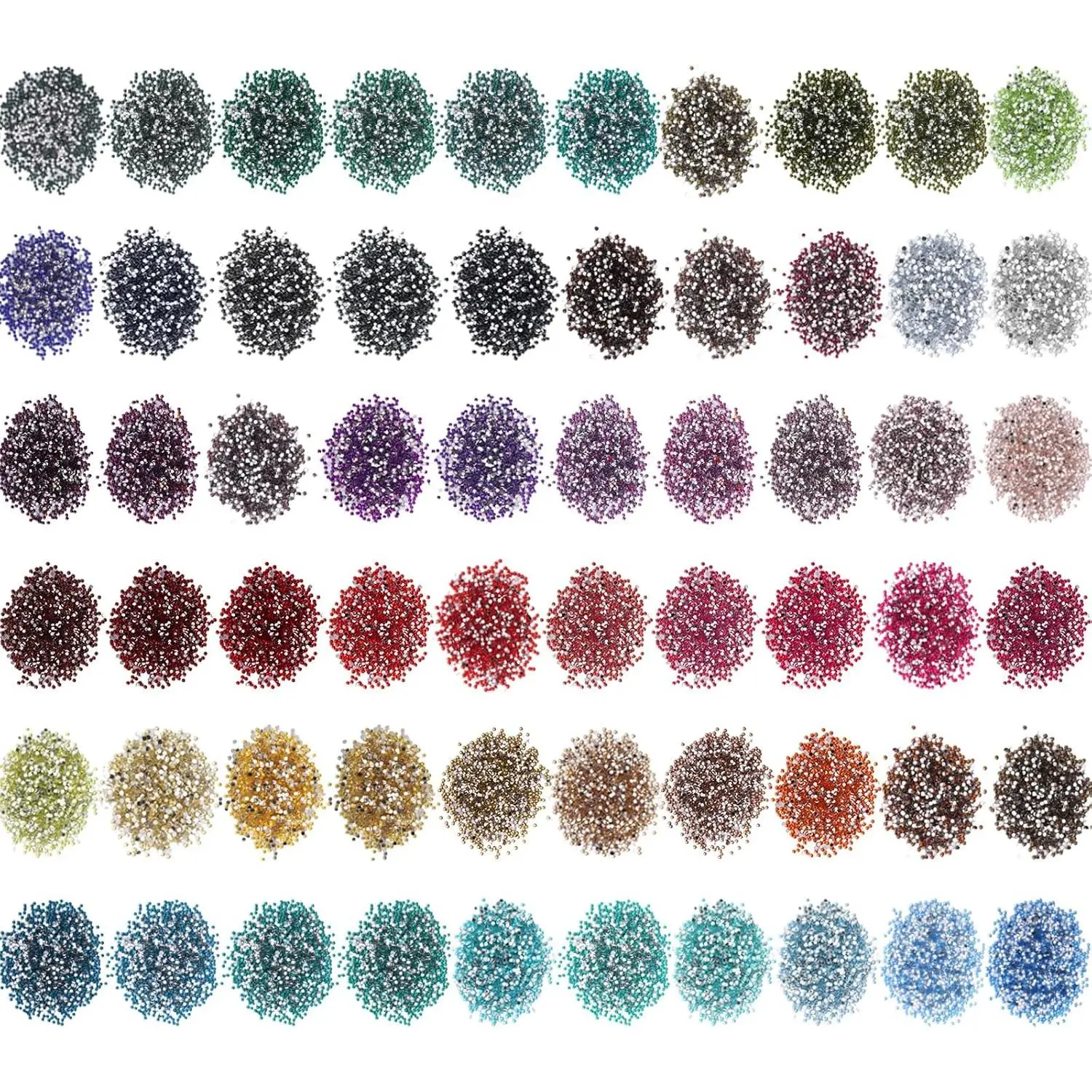 60000 count 60 Color Rhinestones  Painting Beads Flat Bottom Round  Beads Art   for DIY Craft  Painting Accessories( Color)