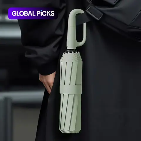 Automatic Umbrella, Creative Ring Buckle Windproof Reinforced Water Proof Umbrella, Folding Umbrella For Women, Suitable For Outdoor Travel #GLOBAL PICKS