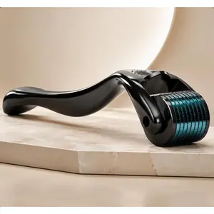 Derma Roller, Men & Women, 0.25mm, Titanium, Black Blue, Microneedling Roller, Personal Cosmetic Beauty Tool, Includes Microneedling Pen, Derma Stamp, Ice Roller for Face, Professional Skin Care Kit