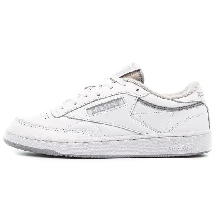 Eames x Reebok Club C Retro Casual Low-Top Sneakers for Men and Women in White Verifiable, with credentials and supporting global authentication