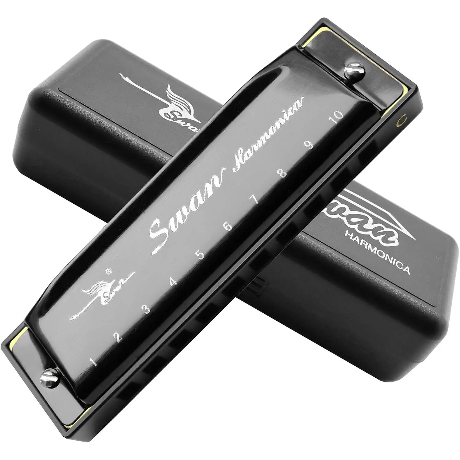 Harmonica Armonica Mouth Organ Blues Harmonica Key of C 10 Hole 20 Tone Polyphony Diatonic Harp with Case for Blues Folk Jazz Pop for  Student Teacher Teaching Beginner