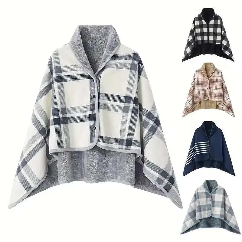 1PC Flannel Shawl Blanket Wearable Lazy Casual Office Warmth Shawl Blanket for Comfort And Style
