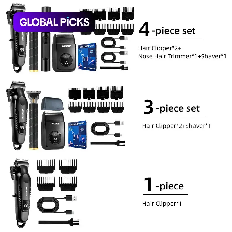 Weeme Electric Razor Hair Clipper for Men, Professional Trimmer with USB Charging, T-Shaped Blade, Beard & Nose Hair Removal, Holiday Gift #GLOBAL PICKS