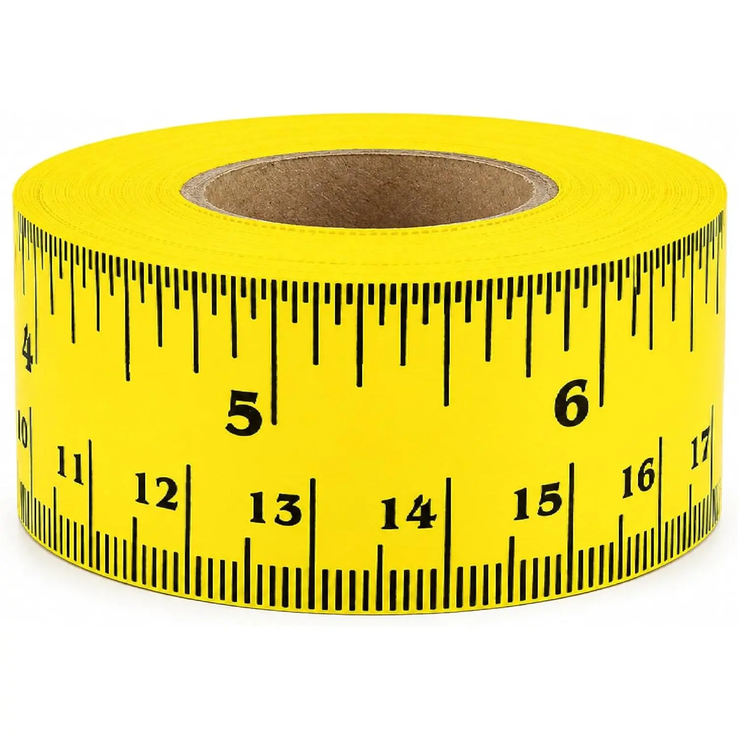 Adhesive Measuring Tape, 1 Inch Wide Sticky Measuring Tape, Yellow Removable Ruler Tape, Peel and Stick Ruler for Sewing, Crafts, Classroom, 13.9 Yd Roll