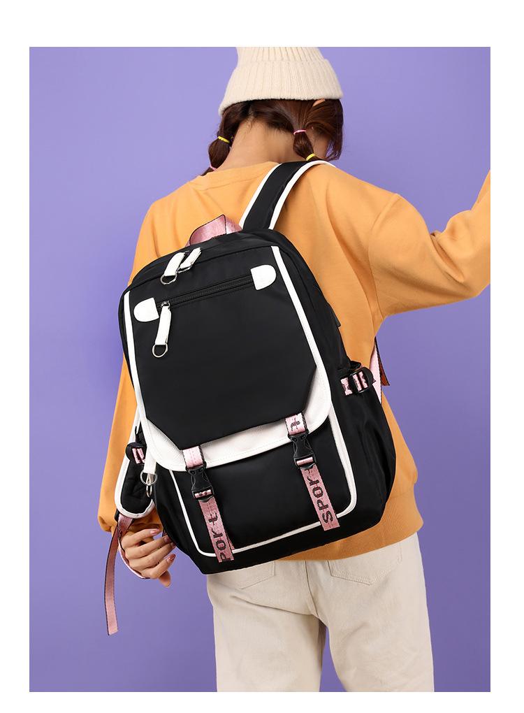 Cross-border Casual Korean Style Backpack Outdoor Large Capacity Junior High School Student Solid Color Simple Multi-layer Laptop Backpack