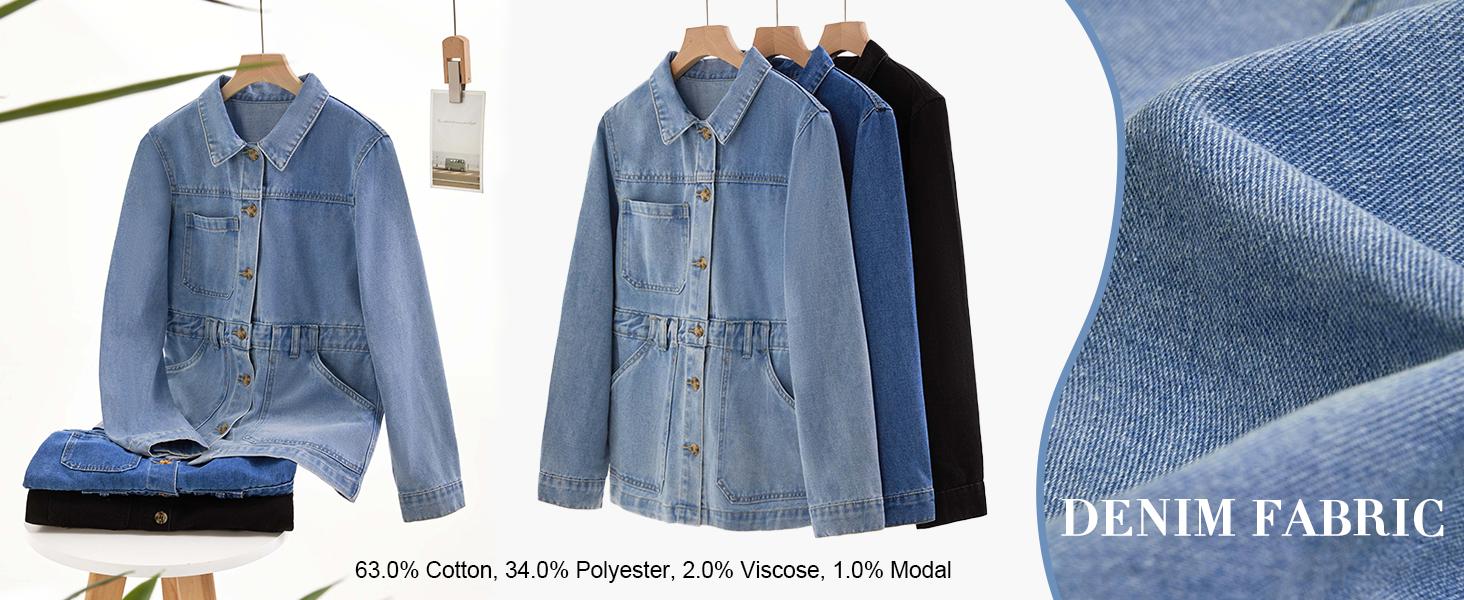 2026 Denim Jacket for Women Distressed Jean Jacket Button Down Shacket with Pockets