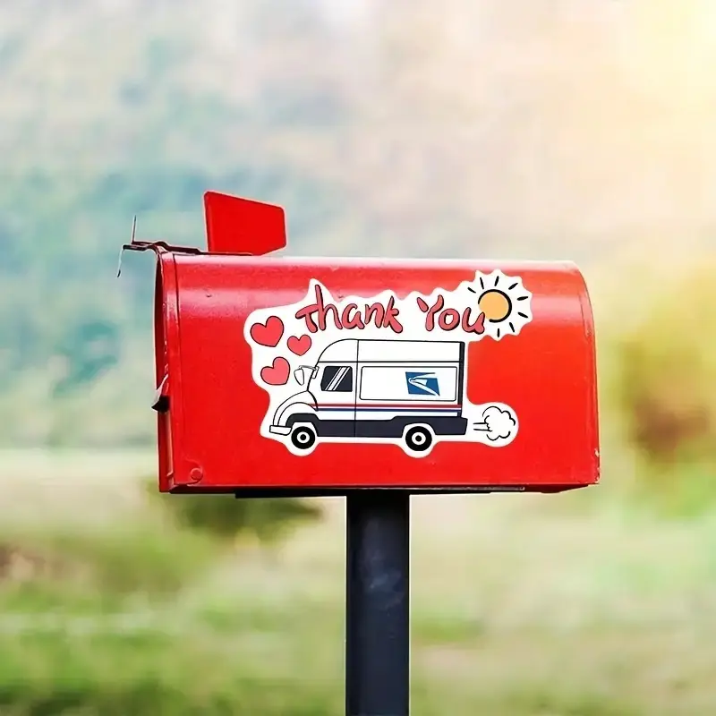 Thank You Usps Mailbox Sticker Qf011, Love & Support Design, Perfect Gift for Postal Workers, Durable Vinyl Material, Easy Application