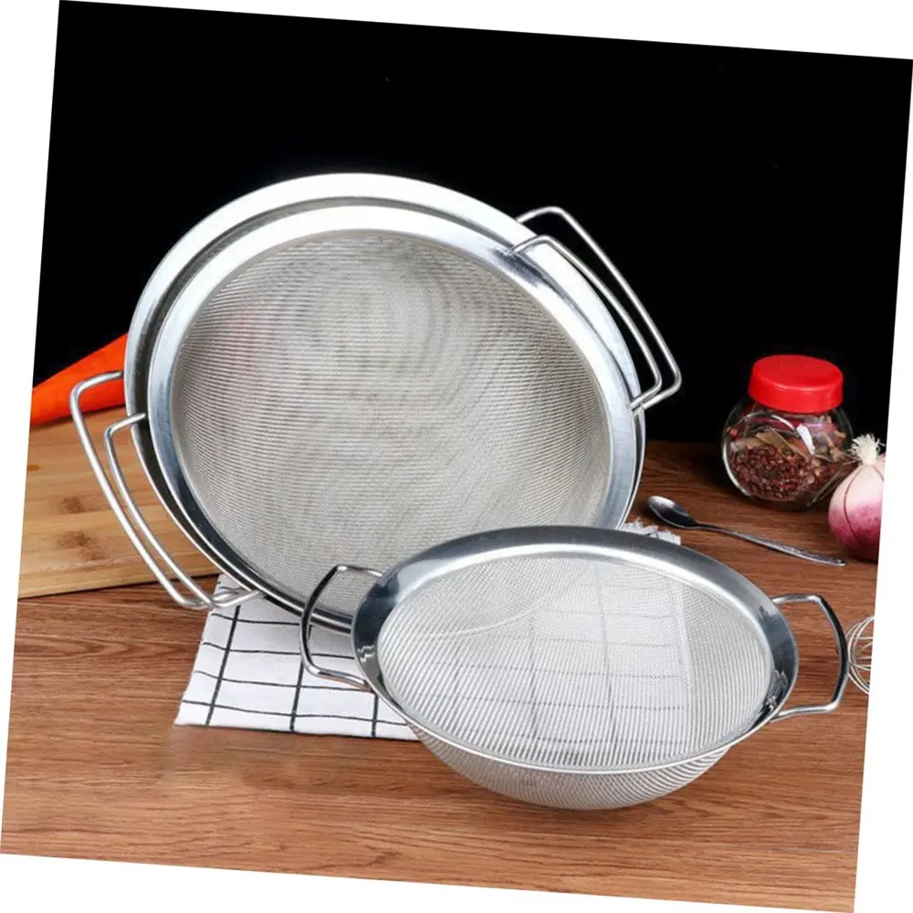3 Piece Stainless Steel Colander Set, Metal Strainer Basket with Handle, Fine Mesh Filter Pot, Durable Kitchen Utensils