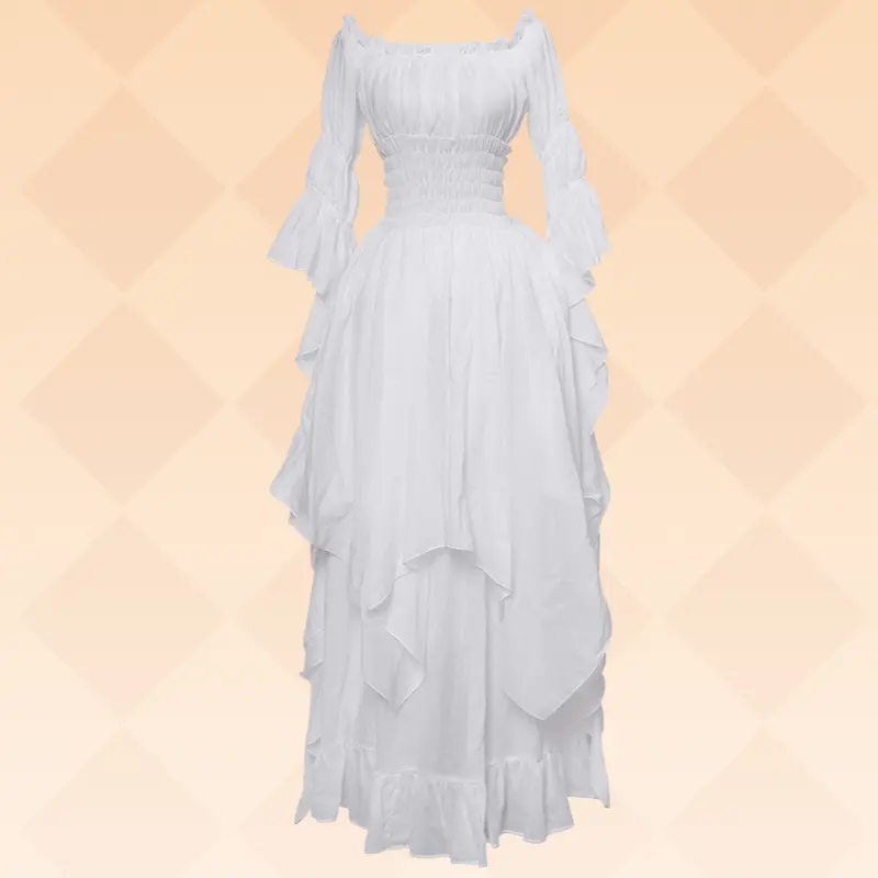 Women's Victorian-Renaissance Gothic Witch Gown - Medieval Smooth Uniform Fabric Skirt Garment, Festive Themed Party Cosplay Outfit, Gorgeous