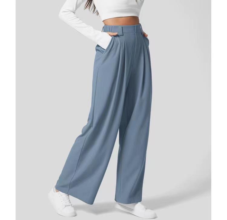 European And American Style, Women'S Pants, High-Waisted, Wide-Leg Pants, Casual Loose-Fitting Trousers