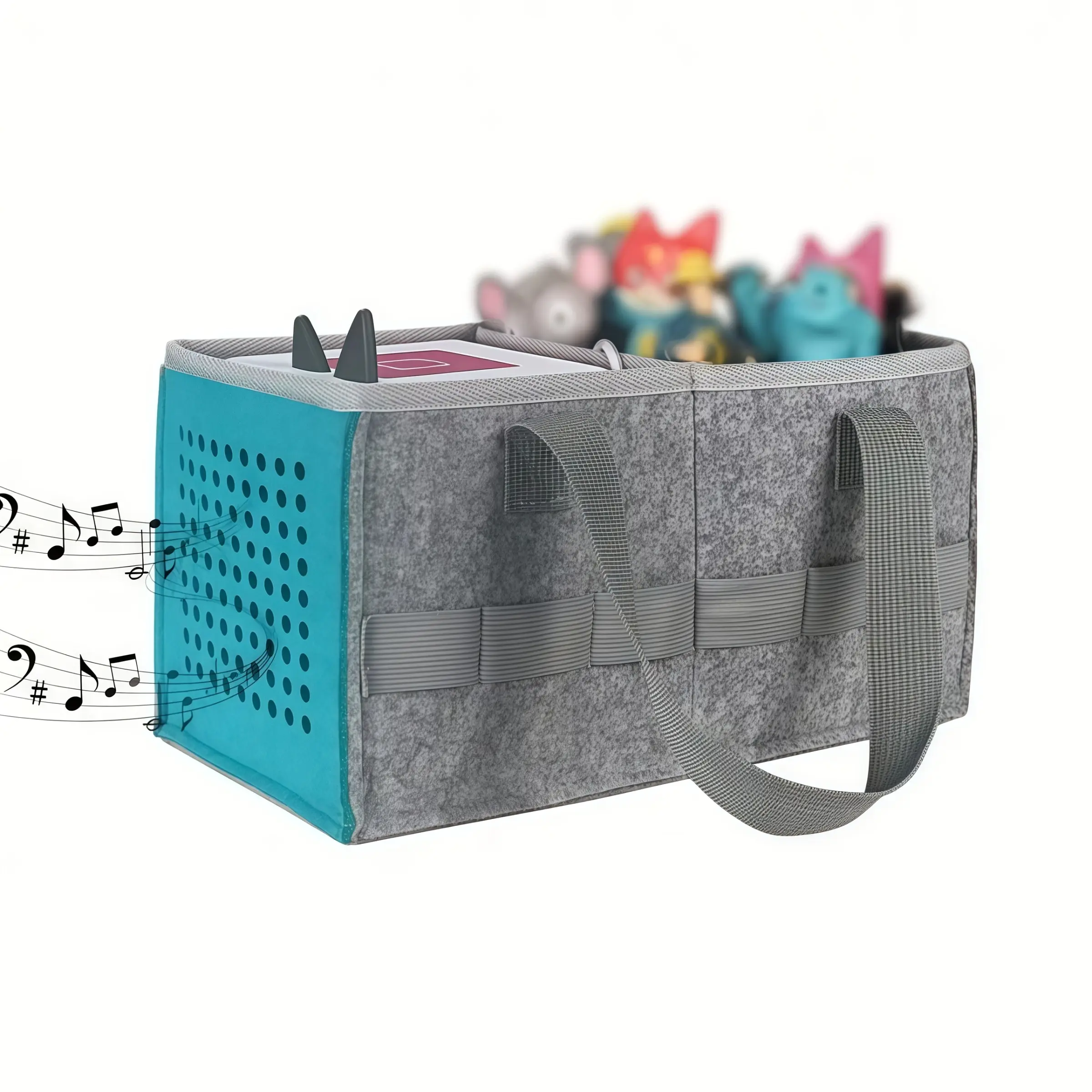New Toniebox Carry-On Audio Bag, Large-Capacity Kid-Friendly Storage Case, Protection, Compatible with Toniebox Starter and Tonie Characters, Portable Sound System for Children's Books and Music Playback, Hand-Washable, No Smartphone Needed, Accessories