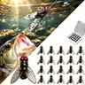 Artificial Fishing Lure, 20pcs/set Realistic Fly Bait, Trout Clamp Swimming Bait, Dry Fly Sea Bass Fly Bait Kit, Saltwater and Freshwater Fly Rotator Swimming Bait