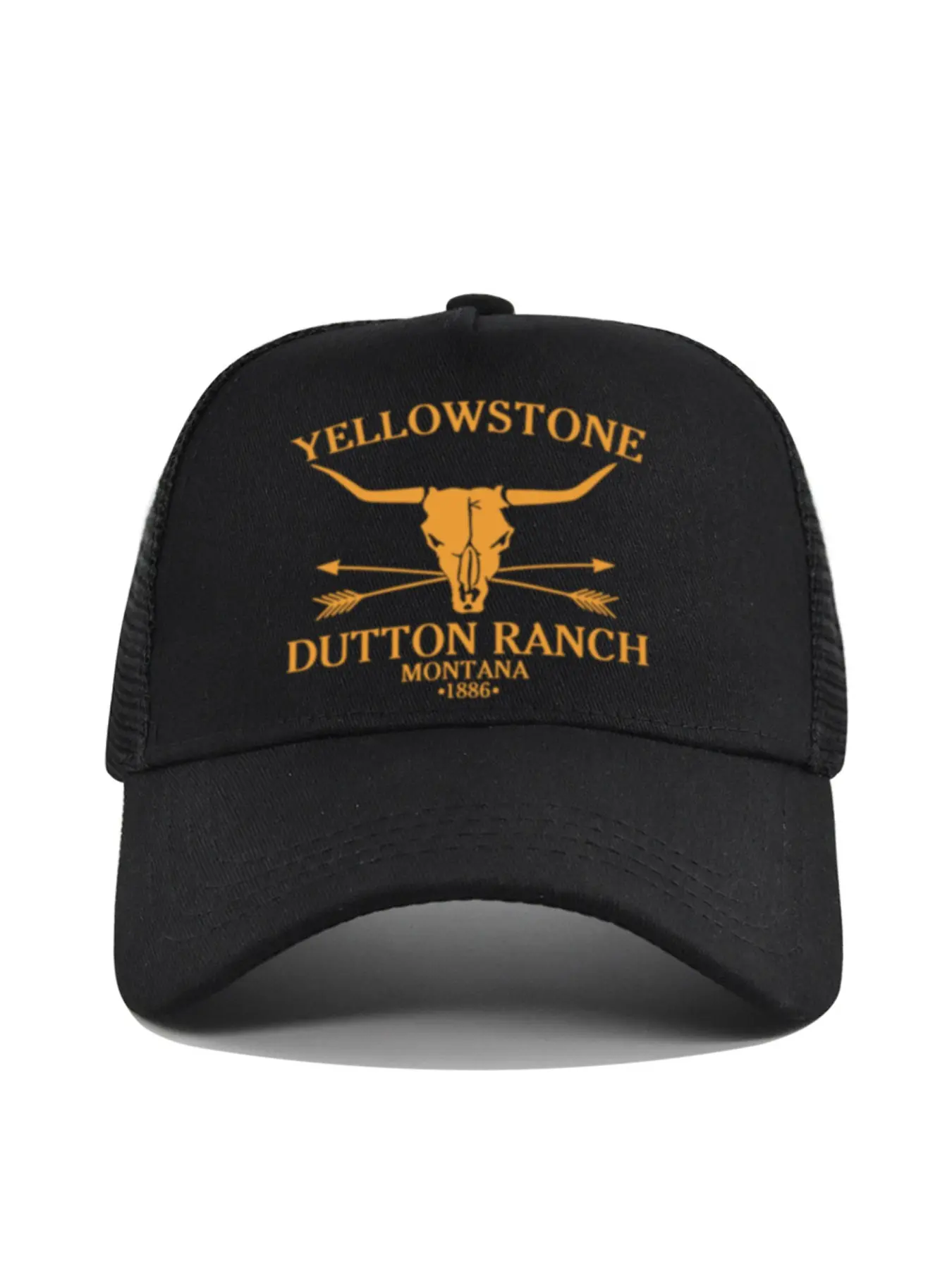 Yellowstone Trucker Hat, Adjustable Snapback Mesh Baseball Hat with Curved Brim, Baseball Cap Snapback