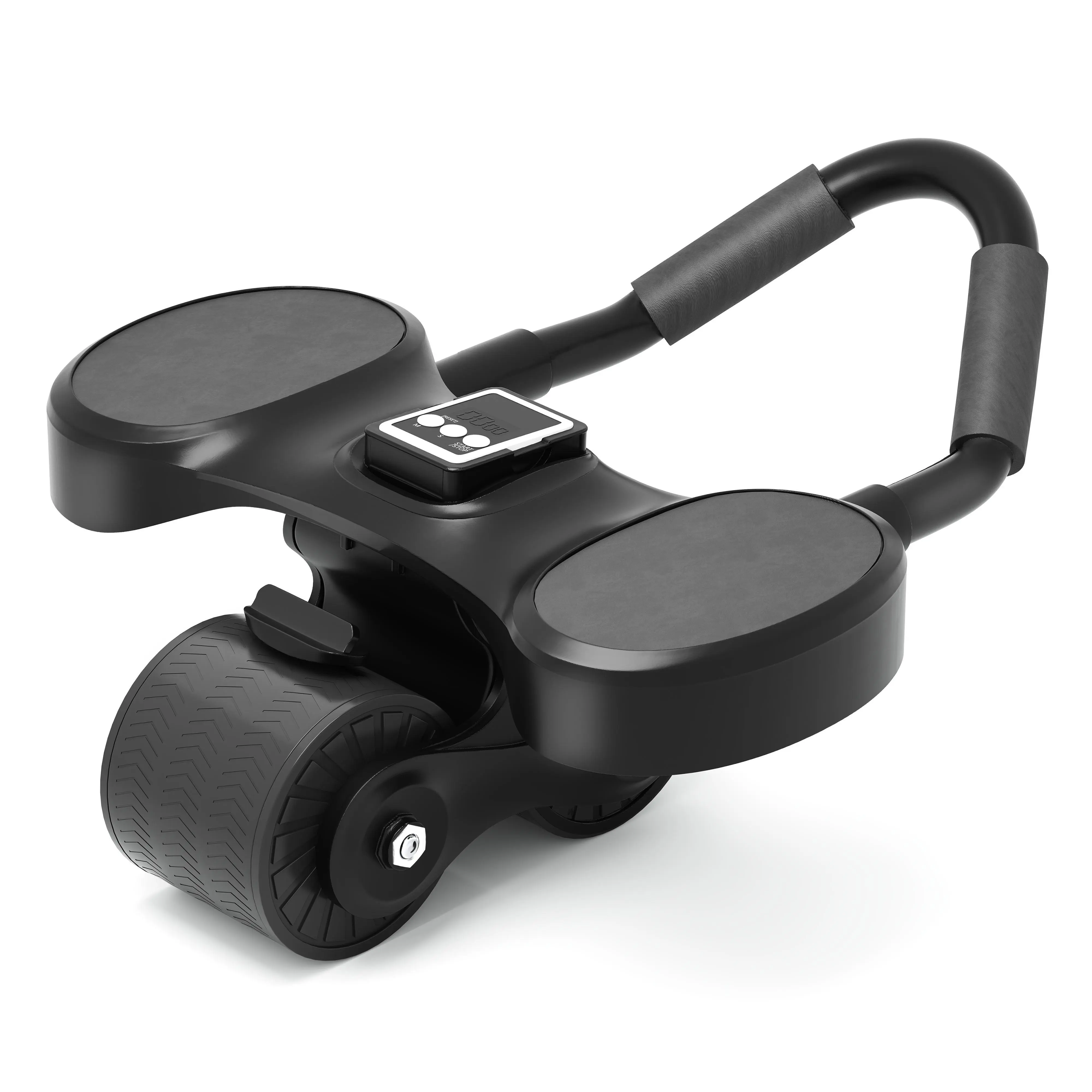 New Ab Roller Wheel with Timer & Knee Mat,Automatic Rebound Abdominal Wheel with Elbow Support Ab Workout Equipment for Strengthening Core Muscles Abs Exercise Roller for Women Men