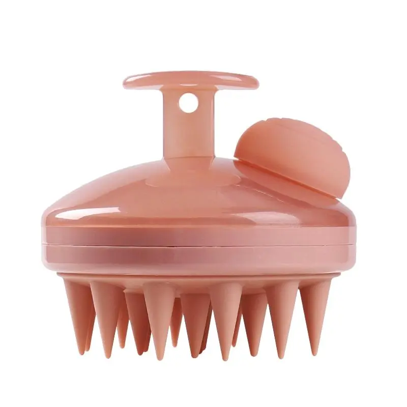 Silicone Scalp Massager Shampoo Brush with Built-in Shampoo Dispenser, Nude Hair Scrubber with Soft Silicone Bristles, Scalp Exfoliator for Dandruff Removal, Wet Dry Scalp Brush for Hair Growth & Daily Scalp Care