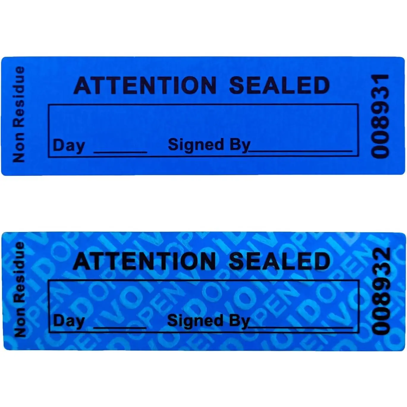 Non Transfer Tamper Evident  Warranty Void Seals/Stickers High  Tamper for  Package or Expensive Surface with Serial Numbers(1 x 3.35Inches,100pcs,Blue)