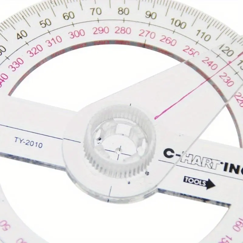 1pc Drawing Design Ruler 360 Degree Full Circle Protractor Mathematical Angle Teaching Aid Drawing Angle Measuring Angle Obtuse Angle Learning Tool