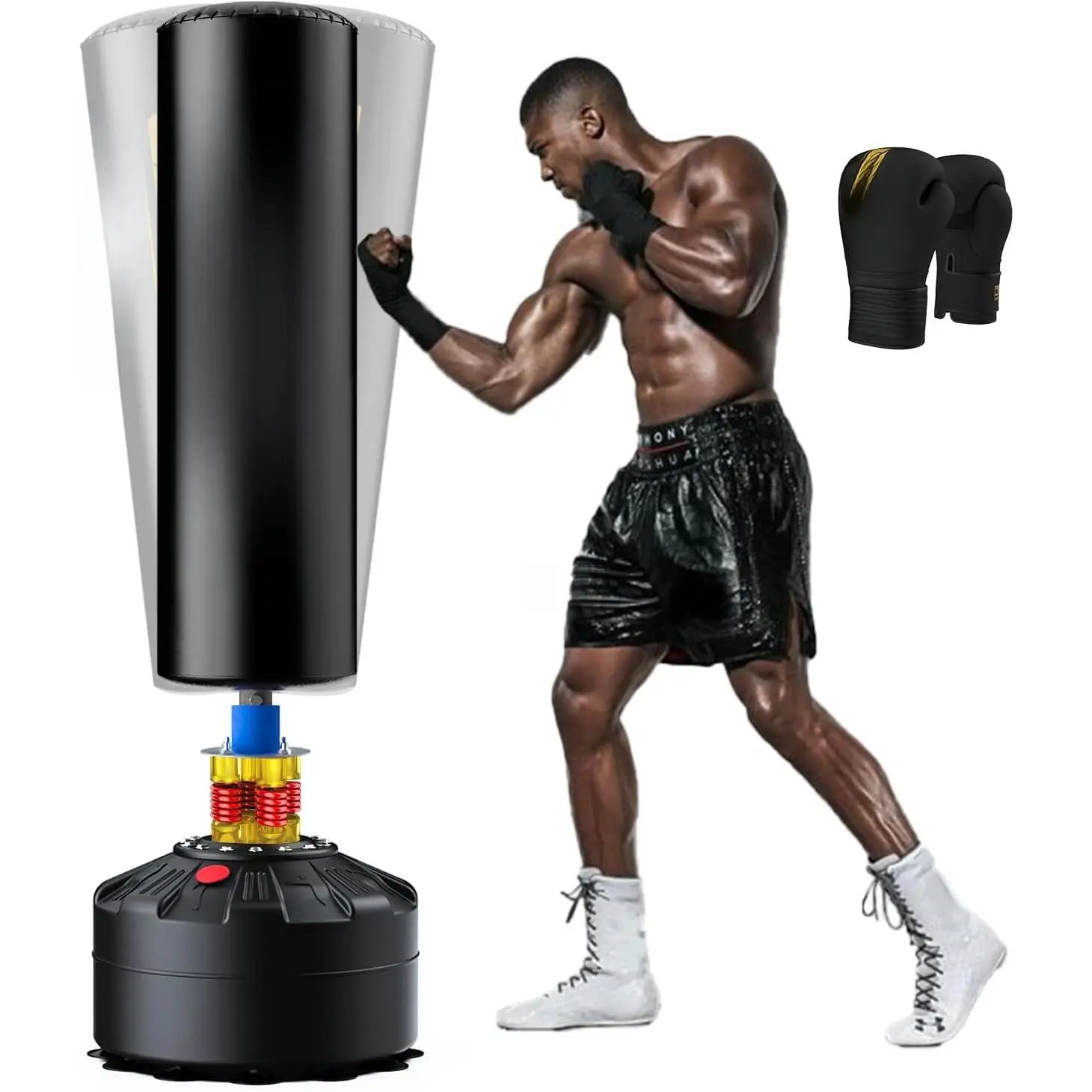 Freestanding Punching Bag with Boxing Gloves, Heavy Boxing Bag with Stand for Adult Kids, Standing Kickboxing Bag