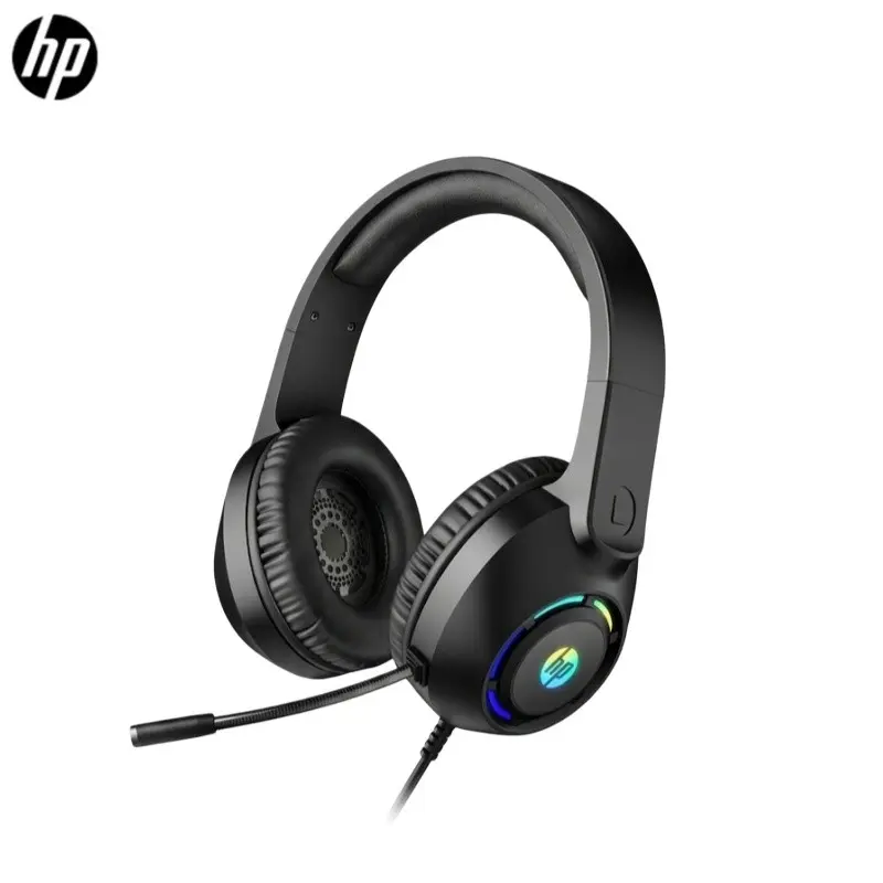 Hp New Over-Ear Headphones, Headset with Mic, 3.5mm & USB Audio Connection, Detachable Mic, Foldable Comfort, Surround Sound, Volume Control, Portable, Gift Ready