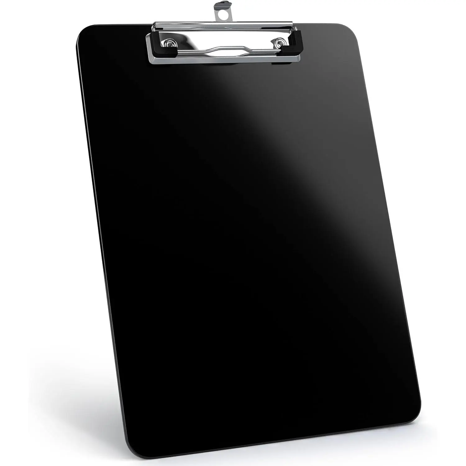 Black  Clipboard 12.5 x 9, Letter Size Clip Board with Low Profile Metal Clip, Holds up to 100 Sheets, Lightweight Durable Writing Board for School, Office, Classroom and
